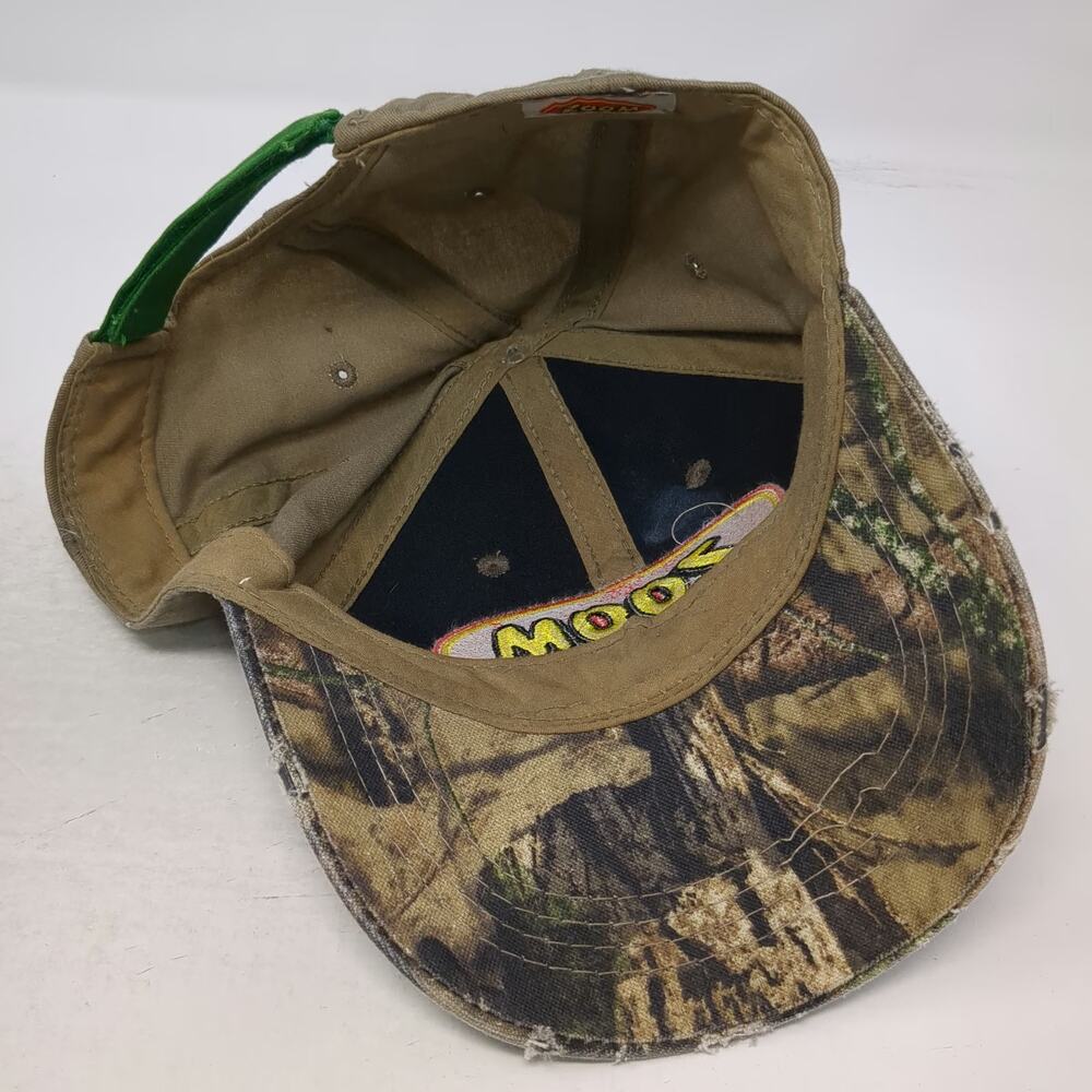 Zoom Bait Company Woodland Camo Logo Baseball Cap Brown Green One Size Hat Strap - Picture 7 of 9